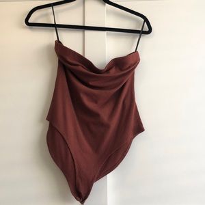 Brown tube top strapless bodysuit large